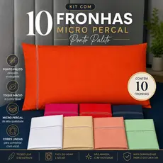 KIT COM 10 Fronhas 50 X 70CM Liso Micropercal - SORTIDAS!!