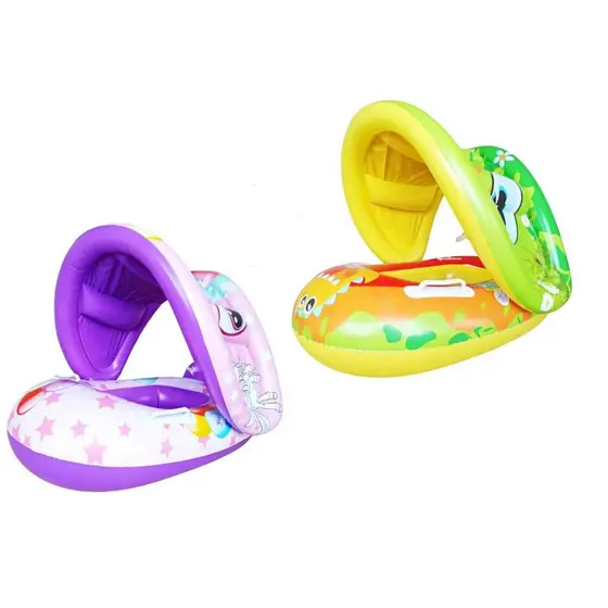 Bóias Infláveis De Piscina Para Bebês Com Cobertura Removível De Proteção Solar, Boias Com Assento E Alça.