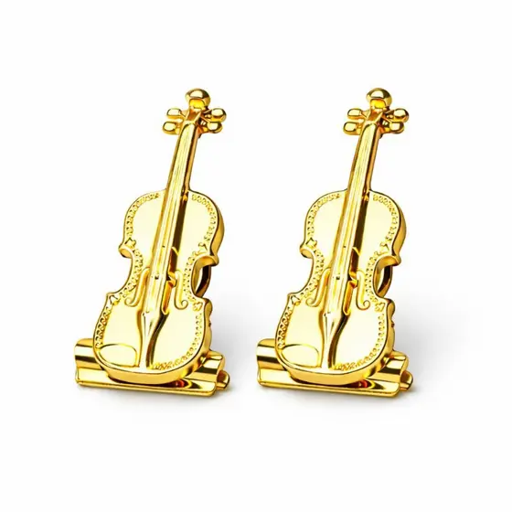 Prendedor de Partitura Violino Premium Dourado | Kit 2 + Case | Não Escorrega