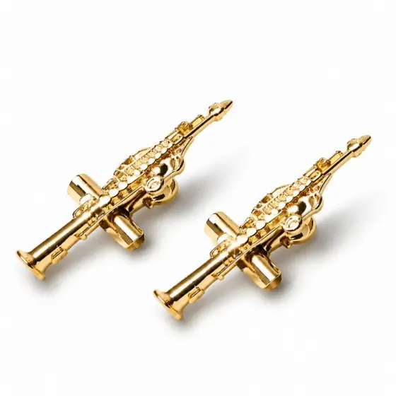 Prendedores de partituras luxo sax soprano flash de ouro 2 unidades