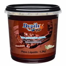 Depilação Cera Depilatória Chocolate Método Depile Plus Hidrossolúvel Pote Profissional 1,3 kg