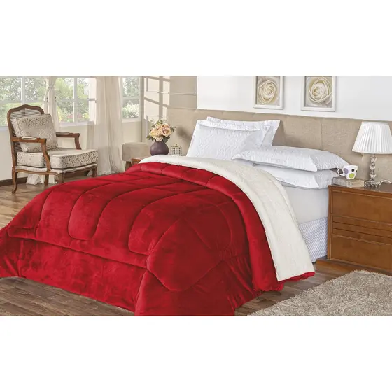 Coberdrom Everest Casal King Sherpa + Flannel Super Quentinho e Macio