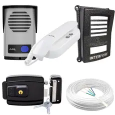 Kit Interfone Residencial AGL com Alimentação no Painel de Rua Modelo P10S