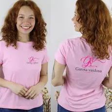 Camisa personalizada Rosa bebê com sua Logomarca ,  Logotipo , Uniforme , Nail designer , Cabelereira