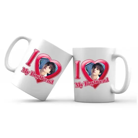 Caneca BTS Porcelana Bts Kim TaeHyung Of Bts V I Love My Boyfriend