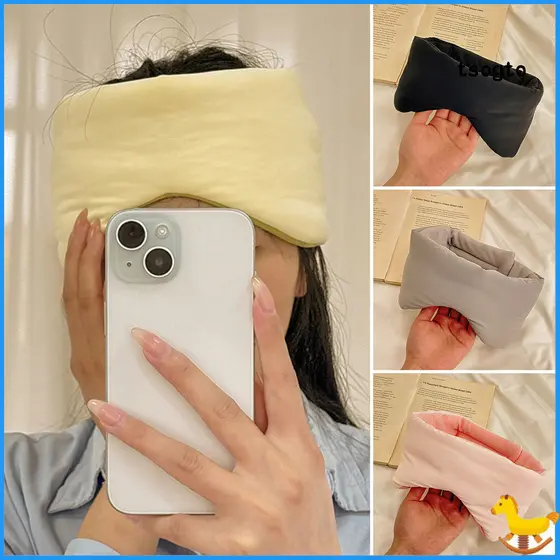 【TS】Máscara De Olho Ajustável Dormir Luz Bloqueio Venda Sombra Para Viagens Relaxamento Macio Respirável Relaxante So