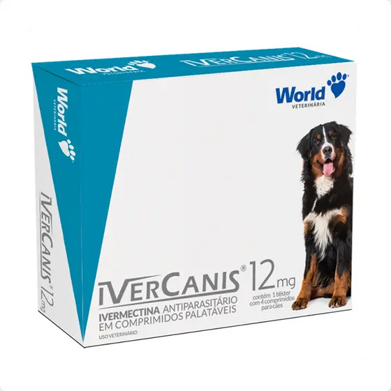IverCanis 12mg para Cães de 60Kg - Blíster 4 Comprimidos