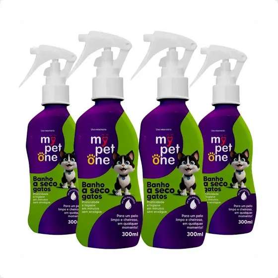 Kit 4 Banho a Seco para Gatos 300mL - MyPetOne