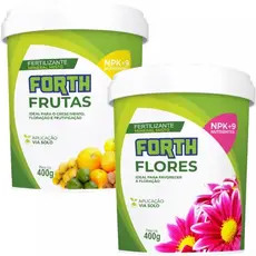 Kit Adubo Fertilizante Forth Flores 400g + Frutas 400g