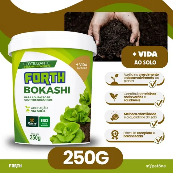 Adubo Fertilizante Forth Bokashi 250g Para Cultivos Orgânico