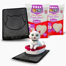 Kit 2 Areia Purple Moon 4Kg E Tapete Coletor De Areia Mypetone