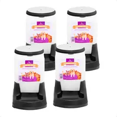 Kit 4 Comedouro Pratico Alvorada 3 Litros - Preto