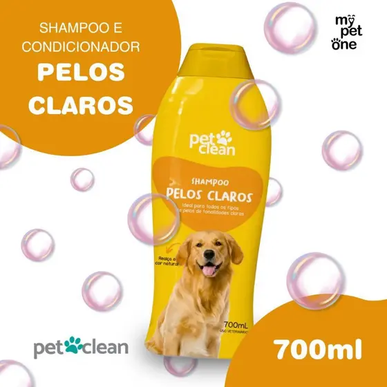 Shampoo e Condicionador 2 em 1 Pelos Claros 700ml - Pet Clean