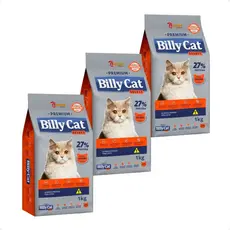 Kit 3 Ração Billy Cat Select Gatos Adultos Salmão - 1Kg