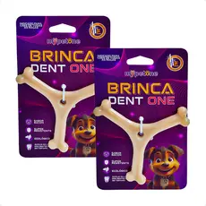Kit 2 Brinquedo Osso Bamboo Brinca Dent One Sabor Bacon - Y - Pequeno