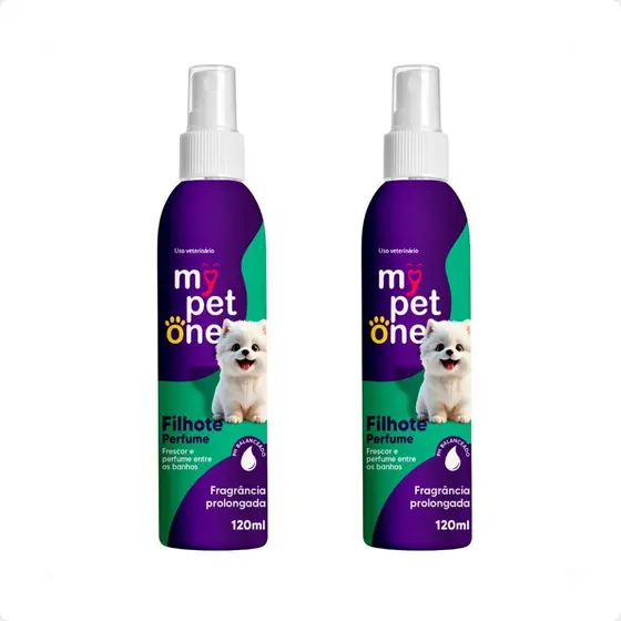 Kit 2 Perfume Colônia Filhote 120 Ml Cheirinho De Banho - MyPetOne