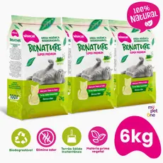 Areia Biodegradável Para Gatos Bionature Grossa Verde - 2Kg