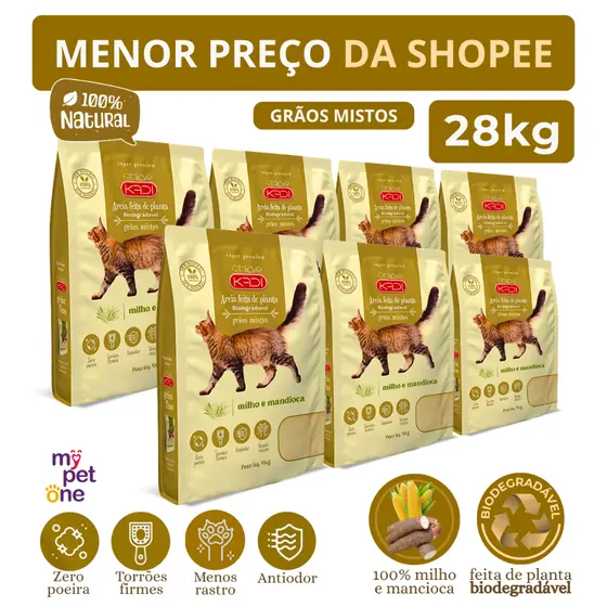 Kits de Areia Biodegradável 4 Kg Grãos Mistos - Kadi