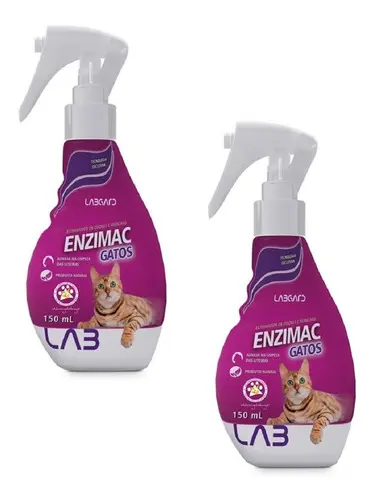 Kit 2 Eliminador de Odores e Manchas Labgard Enzimac Spray para Gatos - 150 mL