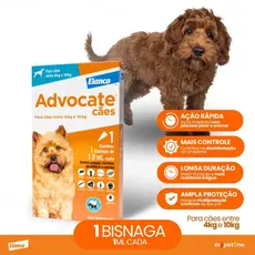 Advocate Elanco 1,0 mL para Cães de 4 Kg até 10 Kg - 1 Bisnaga