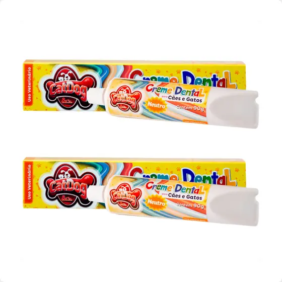 Kit 2 Creme Dental Neutro CatDog & Cia para Cães e Gatos - 90g
