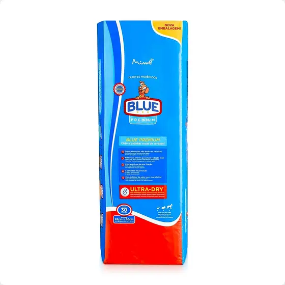 Tapete Higiênico Blue Premium 82x60 cm - 30 Unidades