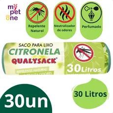 Saco De Lixo Pia e Banheiro com Aroma Citronela 30 Un - 30Litros
