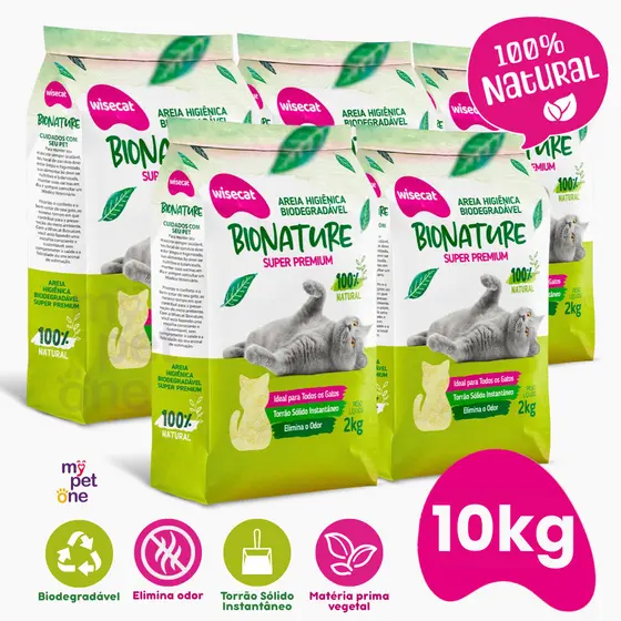 Kit 5 Areia Bionature Grossa Verde - 2Kg