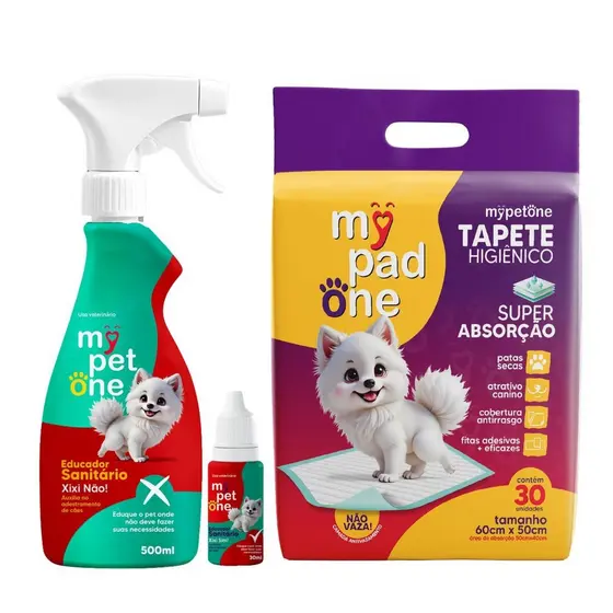 Kit Tapete Higiênico My Pad One 30Un - Xixi Não - Xixi Sim