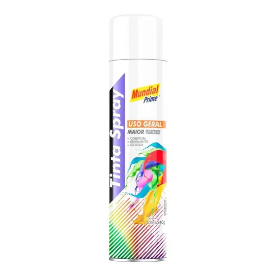 Tinta Spray Branco Mundial Prime - 400ml
