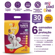Tapete Higiênico Premium Slim para Caes MyPadOne 60x50 cm Ultra Absorção Envio Imediato - 30 Unidades