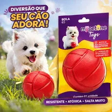 Bola Lisa Maciça Resistente para Cachorro - 45mm 55mm 65mm - Mypetone - Vermelho