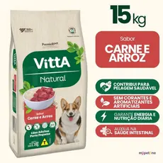Premier Vitta Natural 15kg Cães Adultos Porte Pequeno Carne