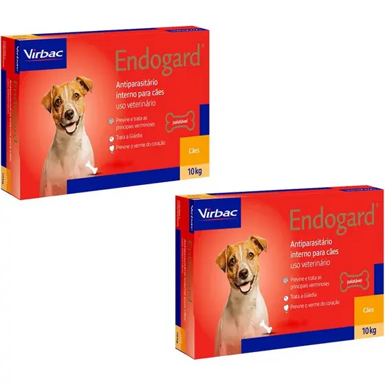 2 Endogard 10Kg C/ 2 Comprimidos - Antiparasitário P/ Cães