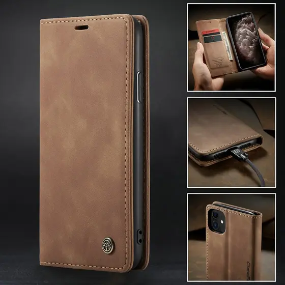 Capa Flip Carteira Luxuosa Flip Magnética Para Iphone 11 12 13 Pro Max 6 6s 7 8 Plus Se2020 XR XS