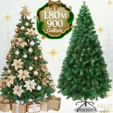 Árvore de Natal Premium 180 cm 900 Galhos Super Cheia Grande Luxo Decoração de Natal