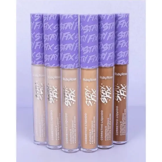 Corretivo Líquido Stay Fix Ruby Rose HB 912-1 C00 C02 e MC50