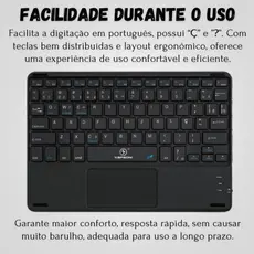 Teclado Bluetooth Chave Redonda Sem Fio Com Touch Para ipad/Celular/Tablet/Laptop