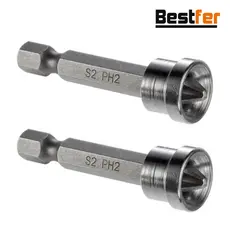 Kit Bits Phillips Com Limitador 2 Peças PH2 Aço Inox