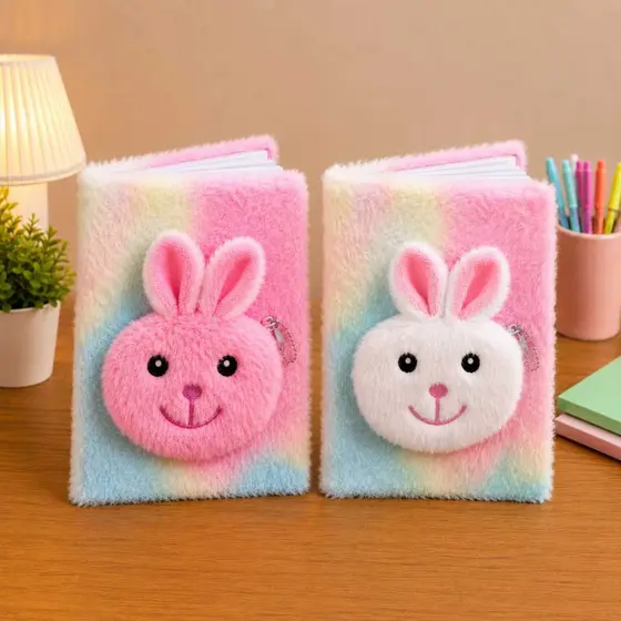 Caderno Infantil Capa de Pelúcia Com Mini Bolsa 80 Folhas