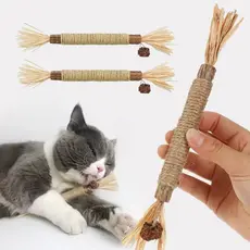 Brinquedo para Gatos 2 Unidades Madeira Natural Bastão Alívio do Estresse Estimula Atividade