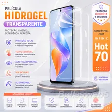 Película Transparente Hot 70 Hidrogel Compatível INFINIX cobertura total🛡️