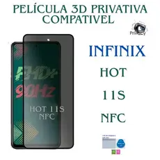 Película Privativa 3D Compatível com Infinix Hot 11s Nfc| Anti Espião | Vidro de Proteção