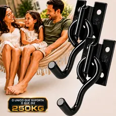 Kit Gancho Rede Descanso Lef Parede Não Enferruja Reforçado E Robusto 3/8 250kg