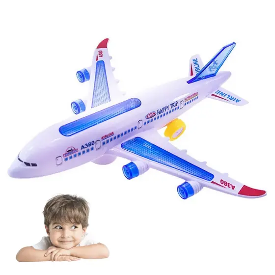 Avião Brinquedo Jumbo Airbus A380 Brinquedo Luz Led Som