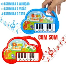 Teclado Musical Infantil Dinossauro – Brinquedo Educacional com Sons e Luzes