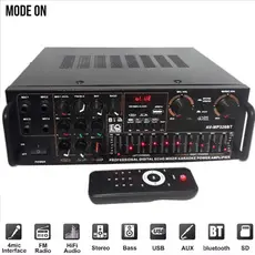 Super Amplificador 1200w Potente 220V Bluetooth controle remoto USB SD FM karaoke pega 4 microfones