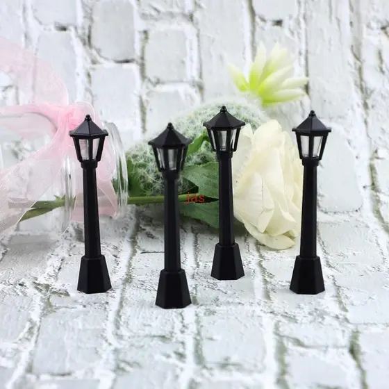 4 Peças Luzes Rua Fofas Para Casa Boneca Criativa Modelo Brinquedo Jardim Paisagem