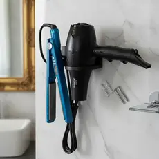 Suporte de Parede 2 em 1 – Para Secador de Cabelo e Chapinha