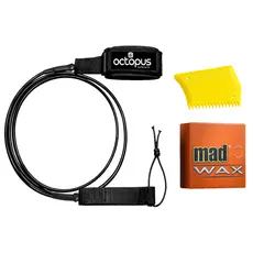 Strep Prancha Surf - Leash 2 Giradores Surf 6´ Competição + Parafina Surf + Raspador